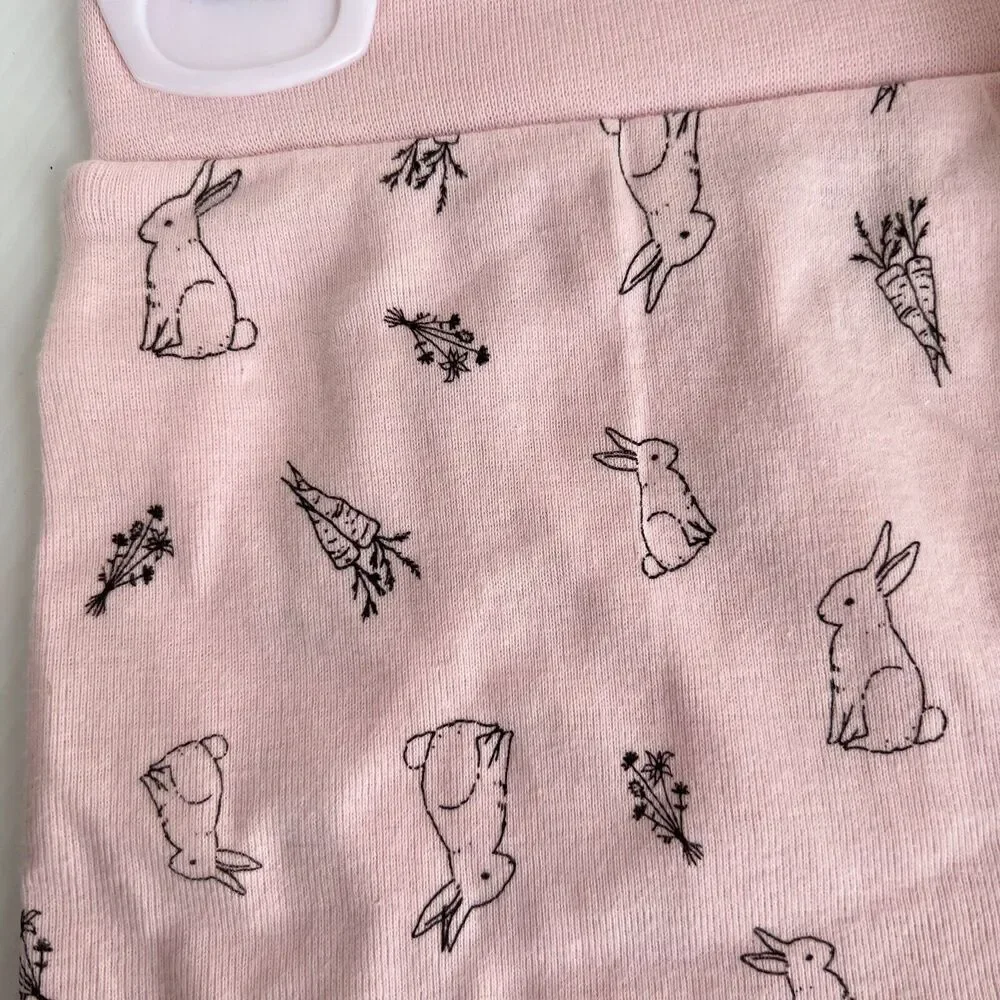 NEW Rae Dunn Baby Outfit Bodysuit Headband Pants 3-6 Months 3 Pc Easter Bunny